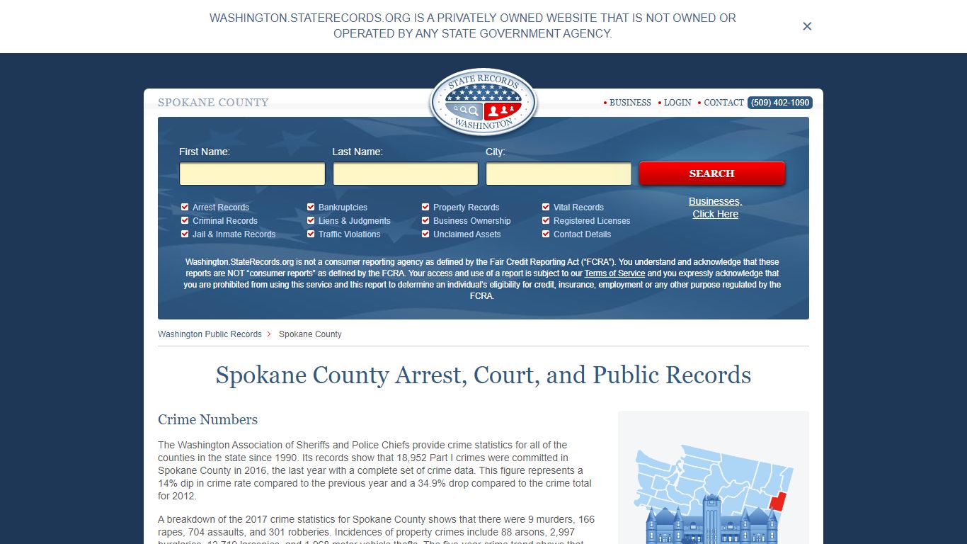 Spokane County Arrest, Court, and Public Records