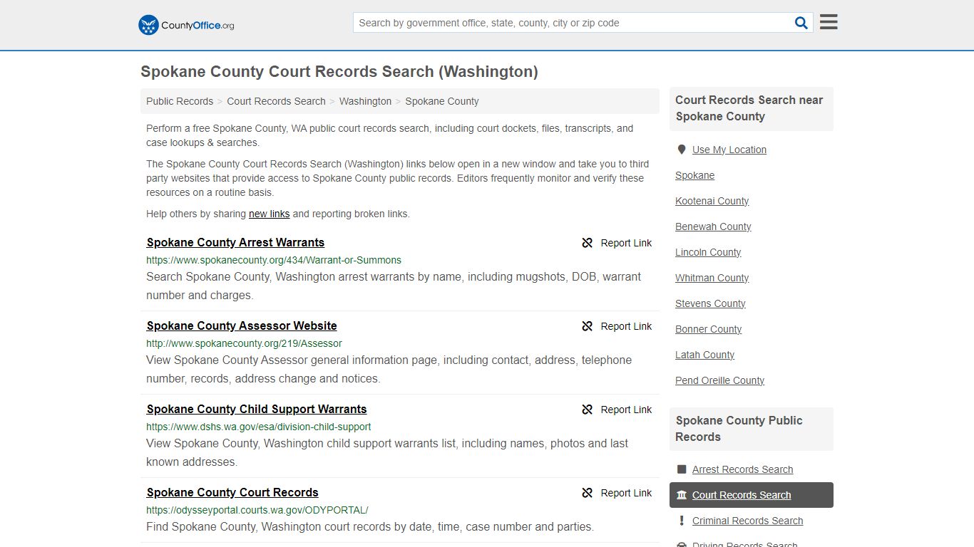 Spokane County Court Records Search (Washington) - County Office